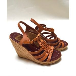 Dolce Vita Braided Leather Wedge Sandals